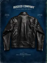 Rugged Company Jaket D Pocket Ramones Croco Leather Black — foto 2
