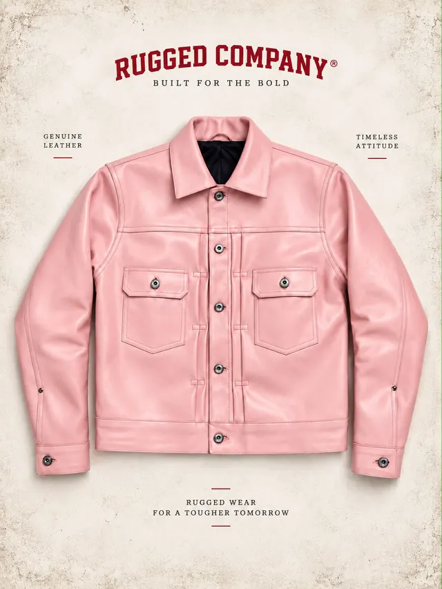 Rugged Company Jaket Type 2 Leather Baby Pink