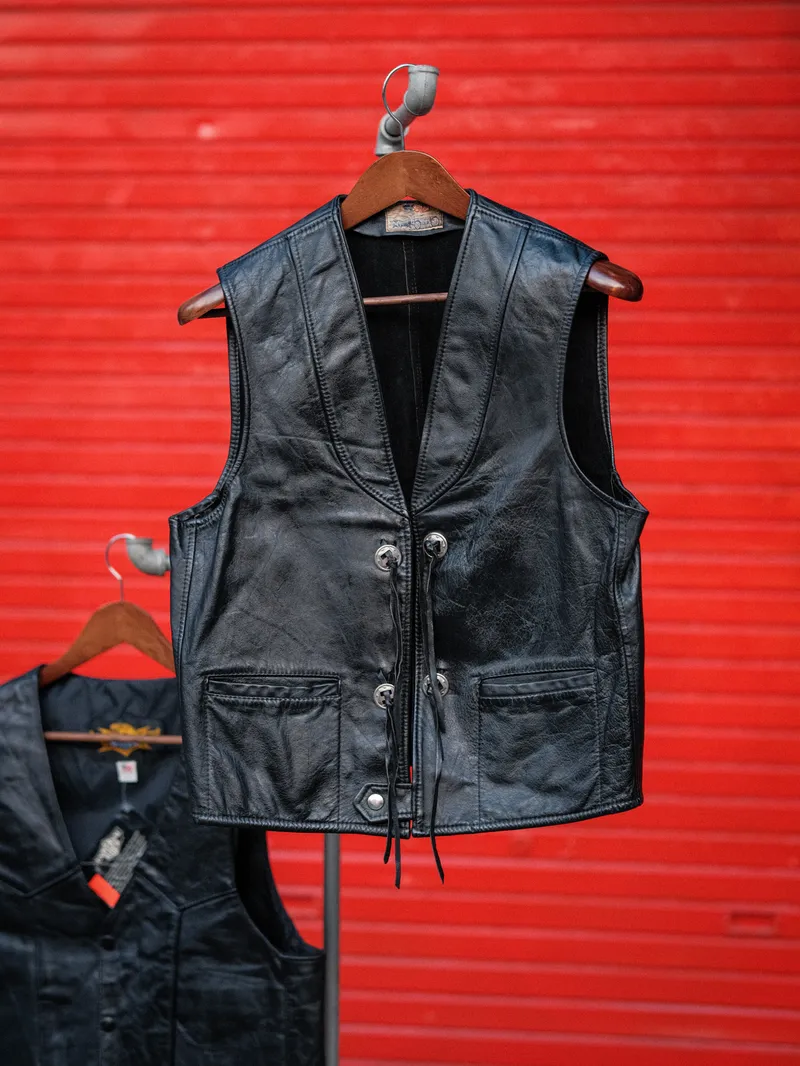Universal Rider Universal Rider Leather Vest Black