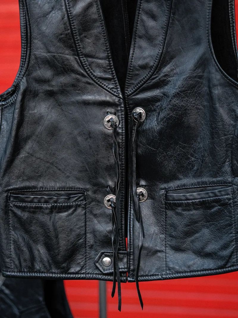 Universal Rider Universal Rider Leather Vest Black