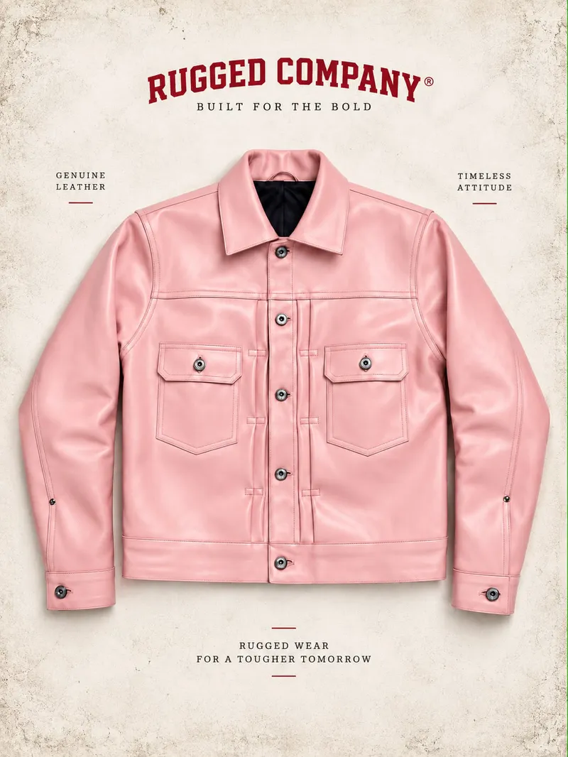 Rugged Company Jaket Type 2 Leather Baby Pink