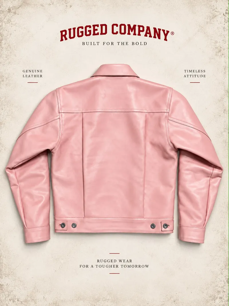 Rugged Company Jaket Type 2 Leather Baby Pink